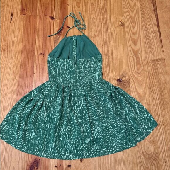 NWT THE SHIRT Rochelle Behrens The Ashby Dress Green Dotty Women’s Size SMALL - Picture 12 of 16